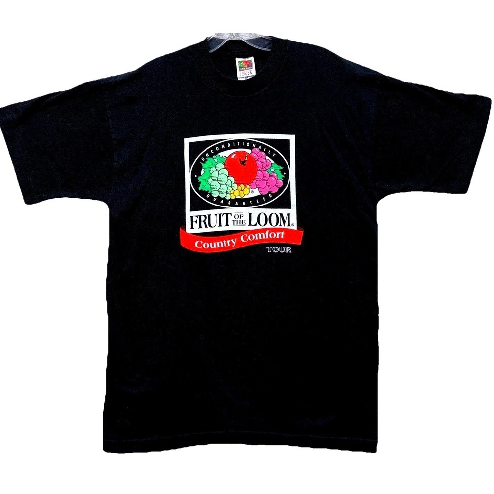 Vintage‎ Fruit of the Loom Country Comfort Tour Logo T-Shirt Size L Graphic Tee